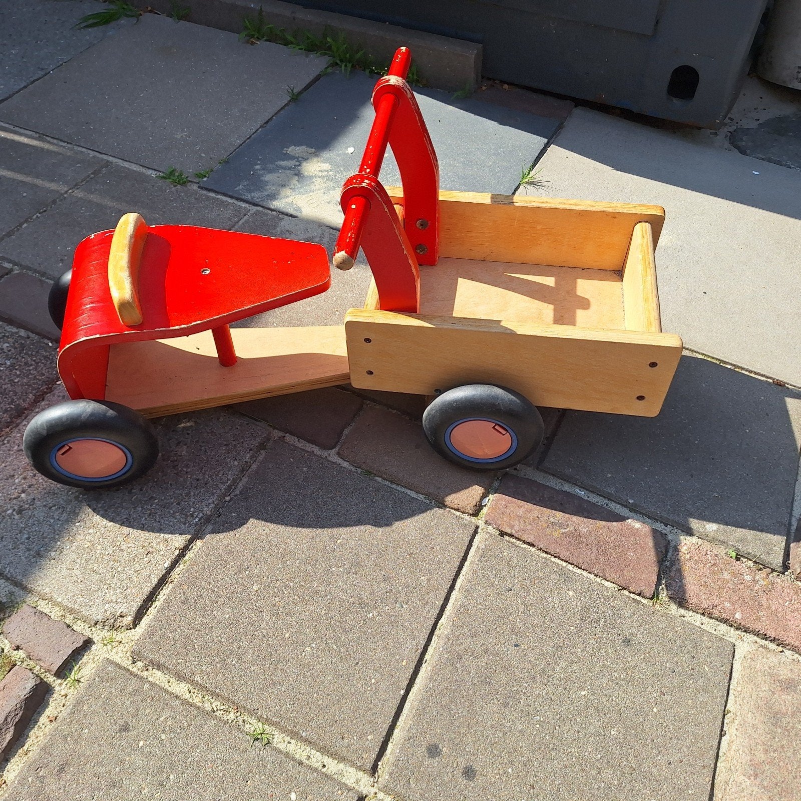 Houten loop bakfiets, Kinderen en Baby's, Ophalen of Verzenden, Gebruikt, Loopfiets