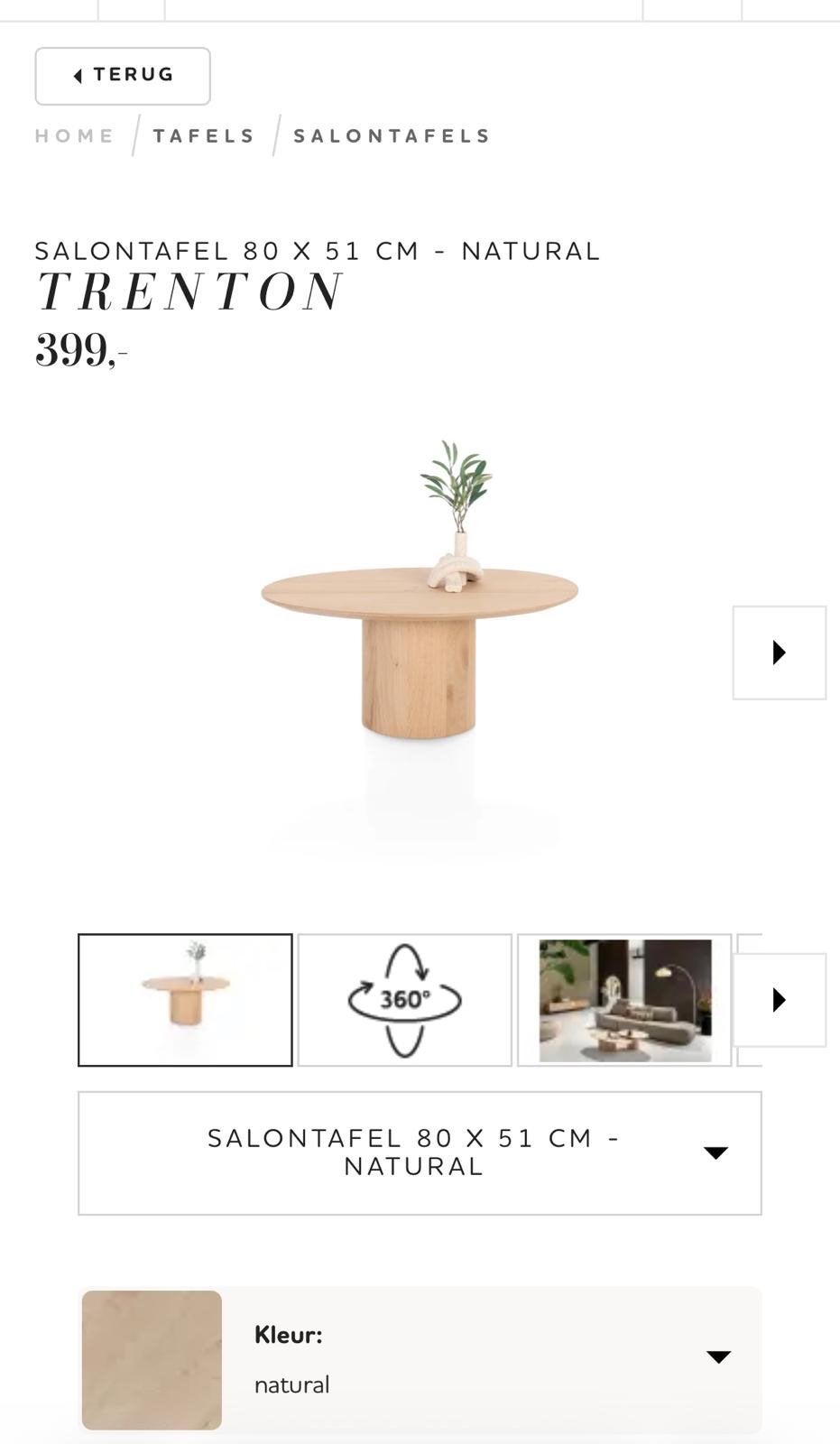 Nieuwe Trenton Salontafel - Eikenhout, Ovaal, Ophalen, Eikenhout, Nieuw, 50 tot 100 cm