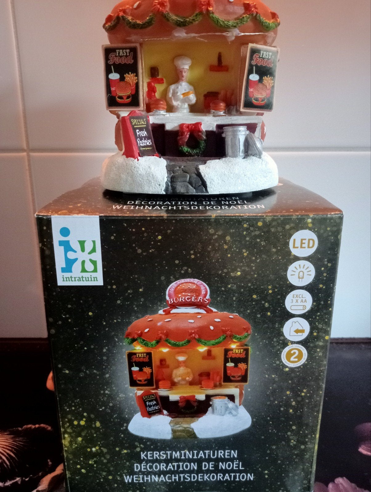 Kerstdorp Hamburgertent Intratuin, past bij Lemax, Ophalen of Verzenden, Nieuw