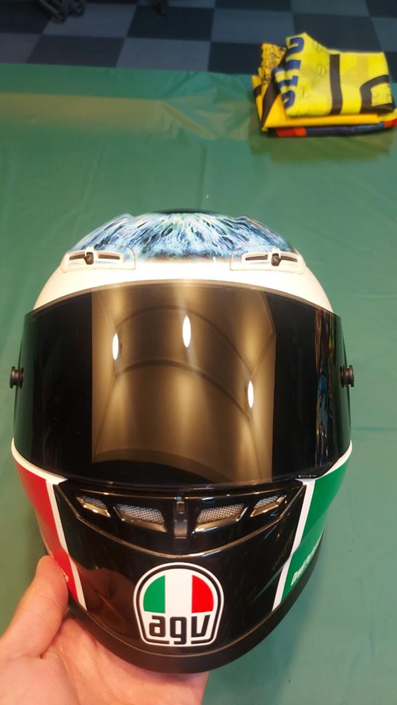 Agv gp tech "eye" valentino rossi, Motoren, Ophalen of Verzenden, Tweedehands, Integraalhelm, AGV