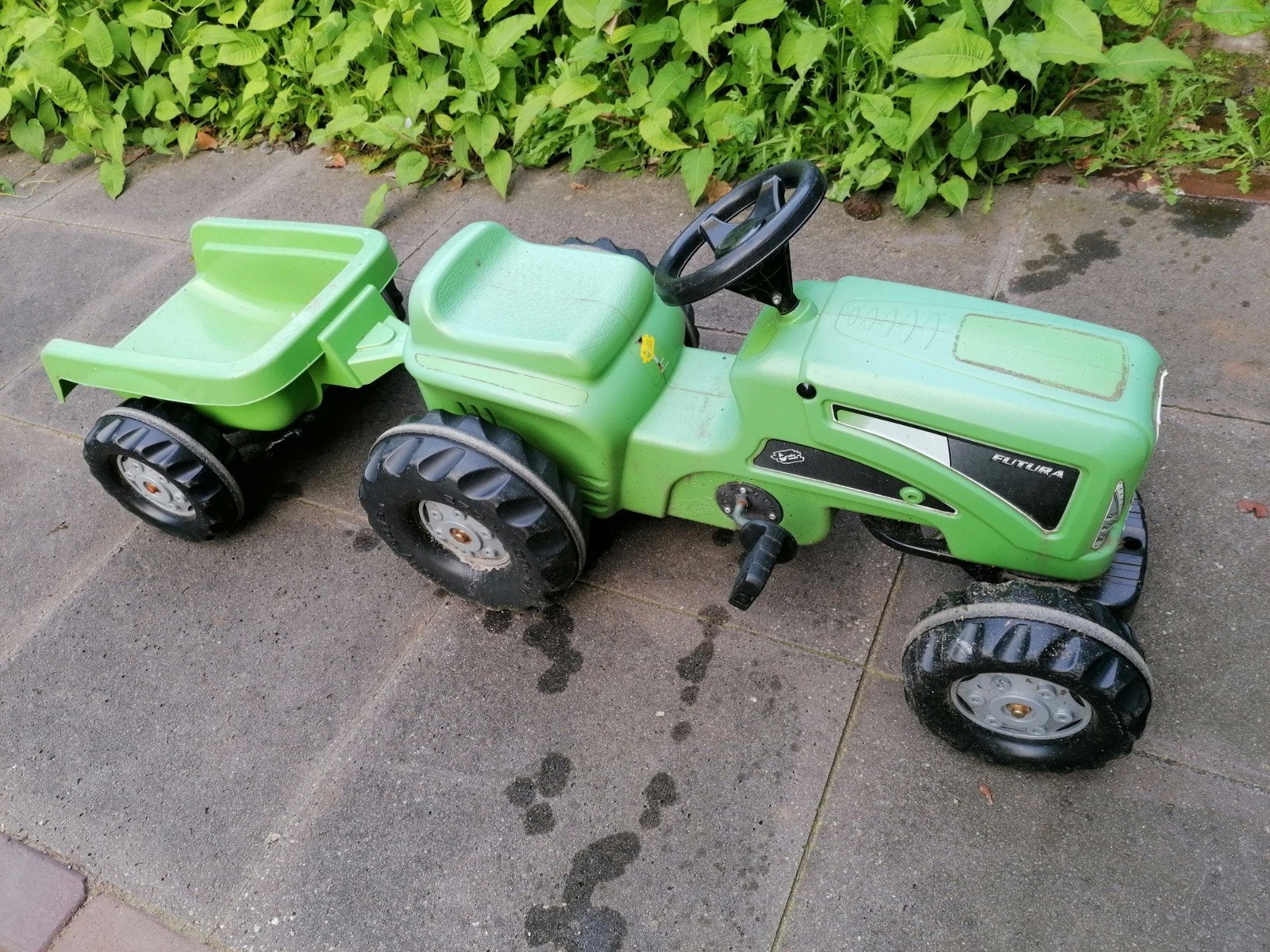 Groene traptractor speelgoed tractor met aanhangwagen, Ophalen, Overige merken
