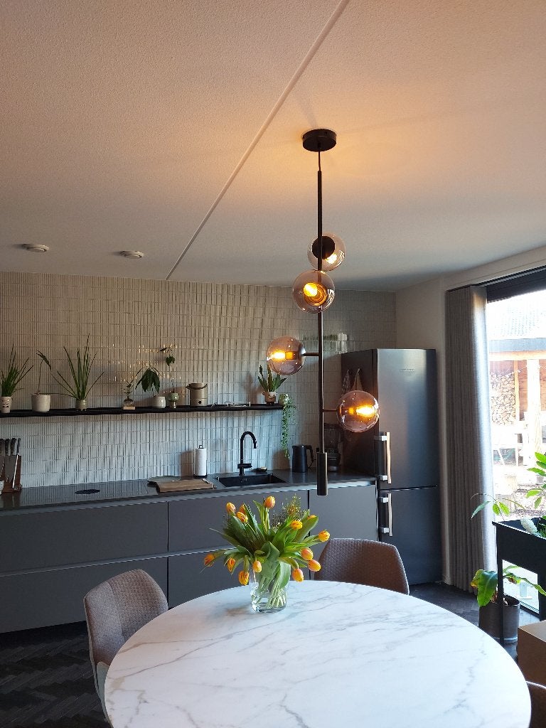 weekend aanbieding: hanglamp Bolia, Huis en Inrichting, Lampen | Hanglampen, Ophalen, Zo goed als nieuw, Glas
