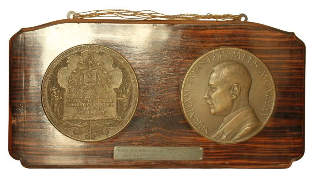 BRONZEN PLAQUETTE J.C. Wienecke ABRAHAM CORNELIS MEES, Ophalen of Verzenden
