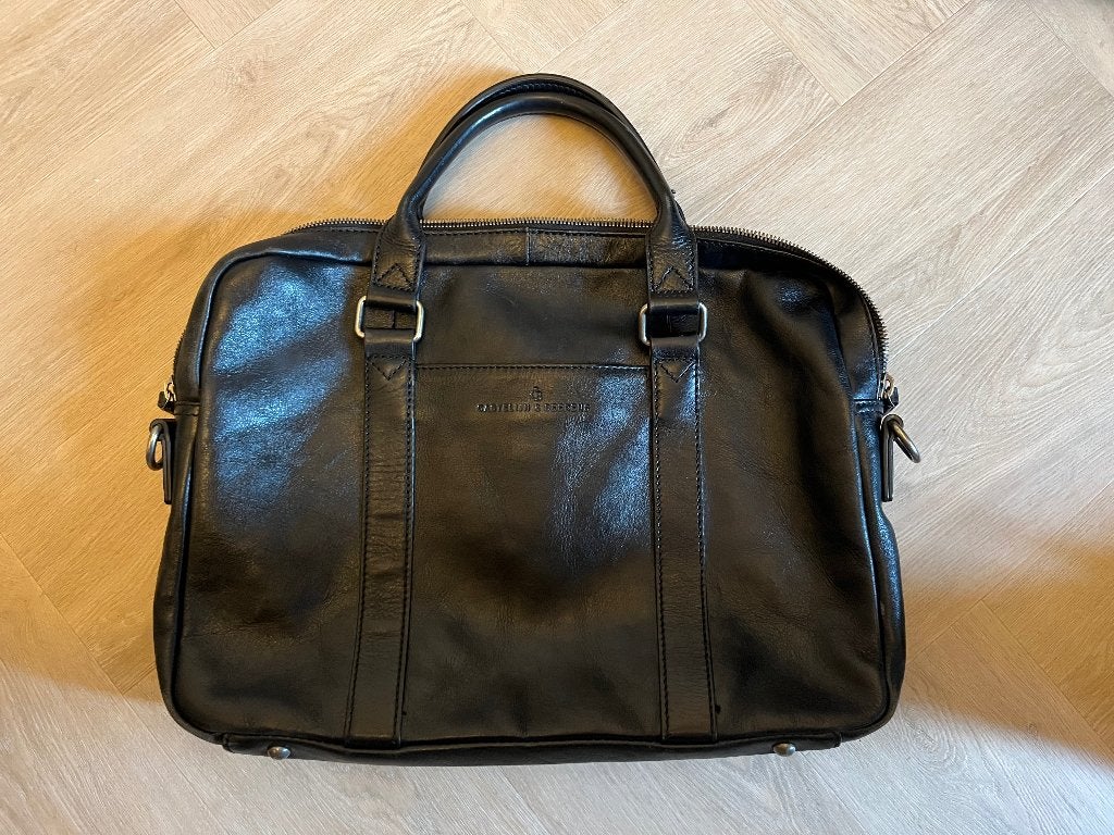 Castelijn & Beerens leren laptoptas / aktetas zwart, Computers en Software, Laptoptassen, Ophalen, Gebruikt, Castelijn & Beerens