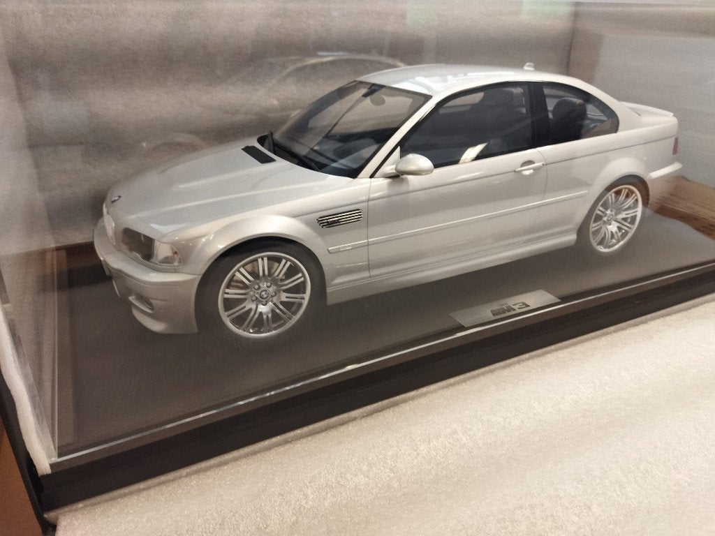 BMW e46 M3 Coupé 2003 Titanium Silver 1:8 GT-Spirit, Ophalen, Nieuw, 1:5 t/m 1:8, Auto