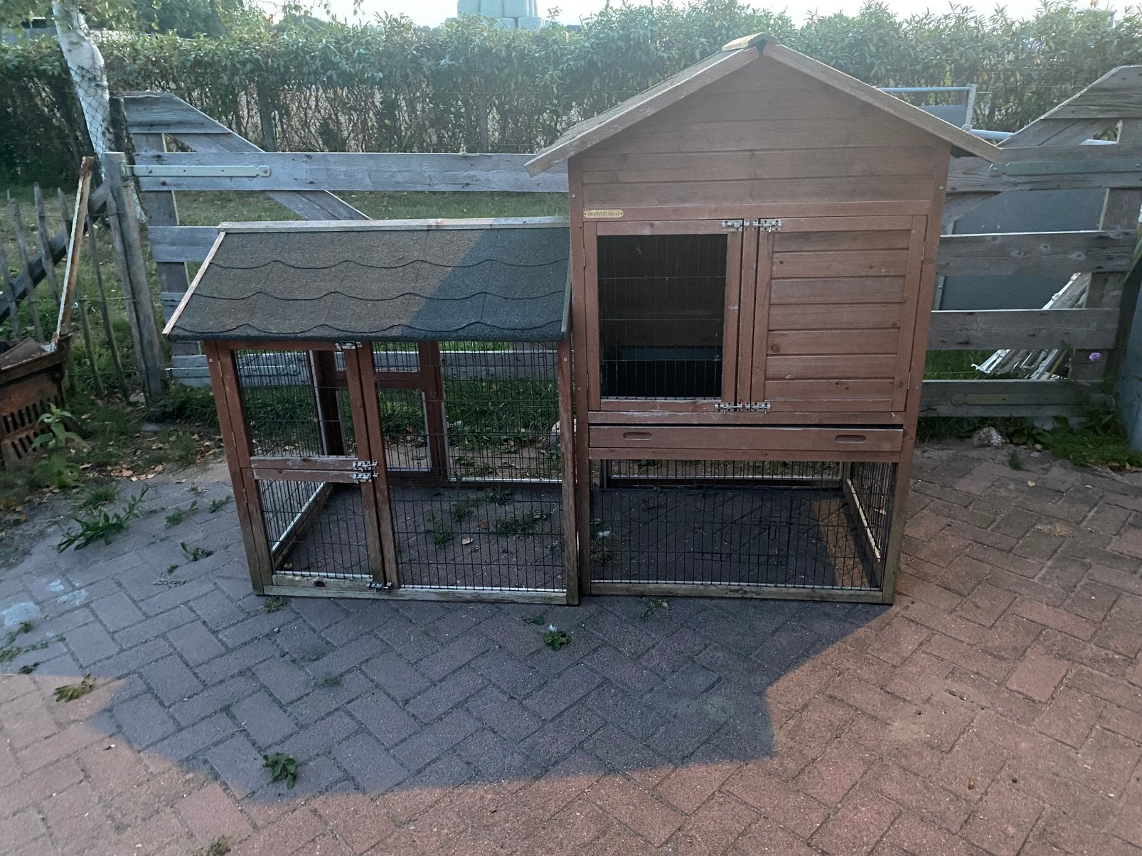 Konijnen villa hok ren, Ophalen, Gebruikt