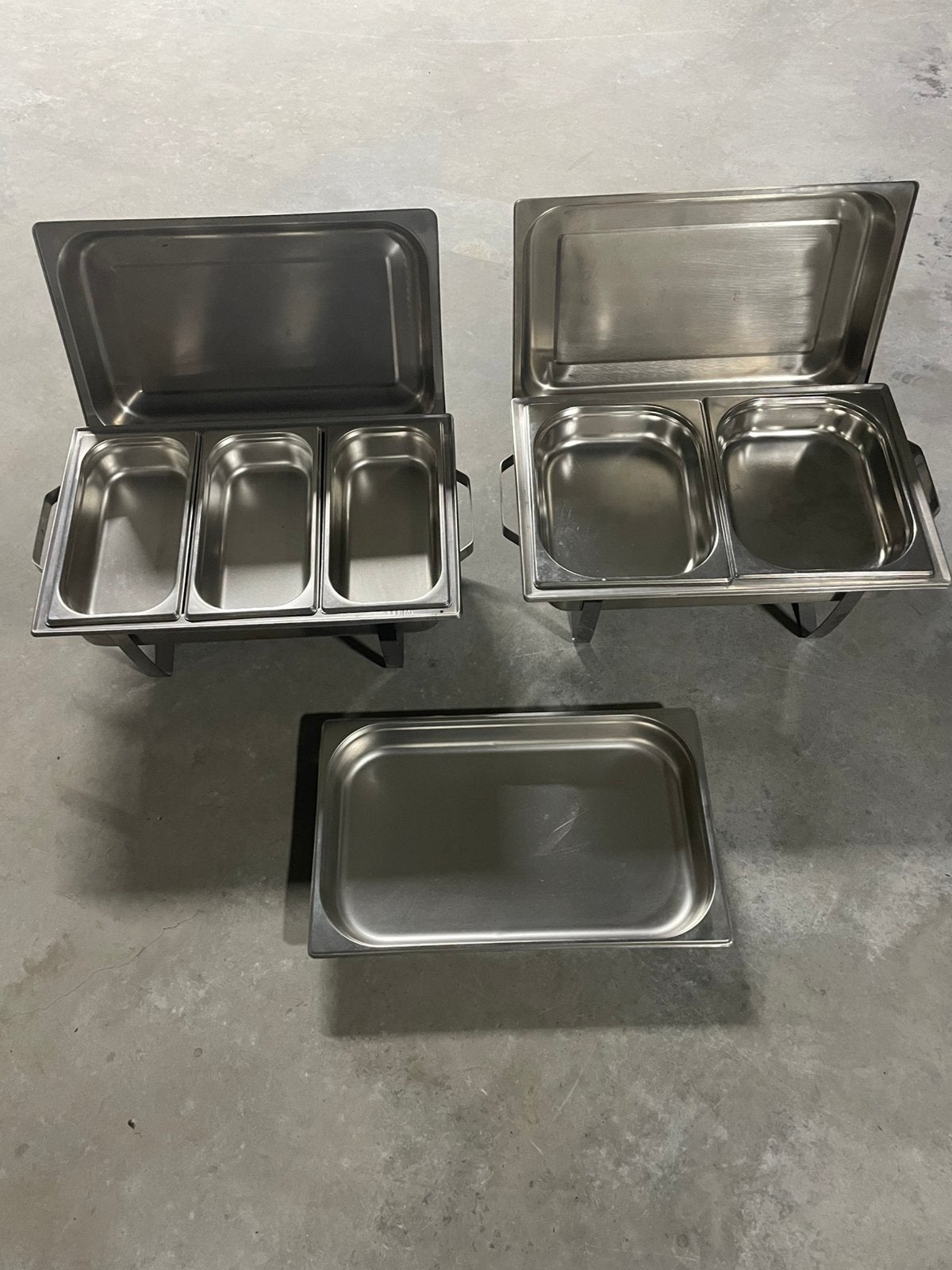 Buffetwarmer/chafing dish 2x, Overige typen, Ophalen, Gebruikt, Overige materialen