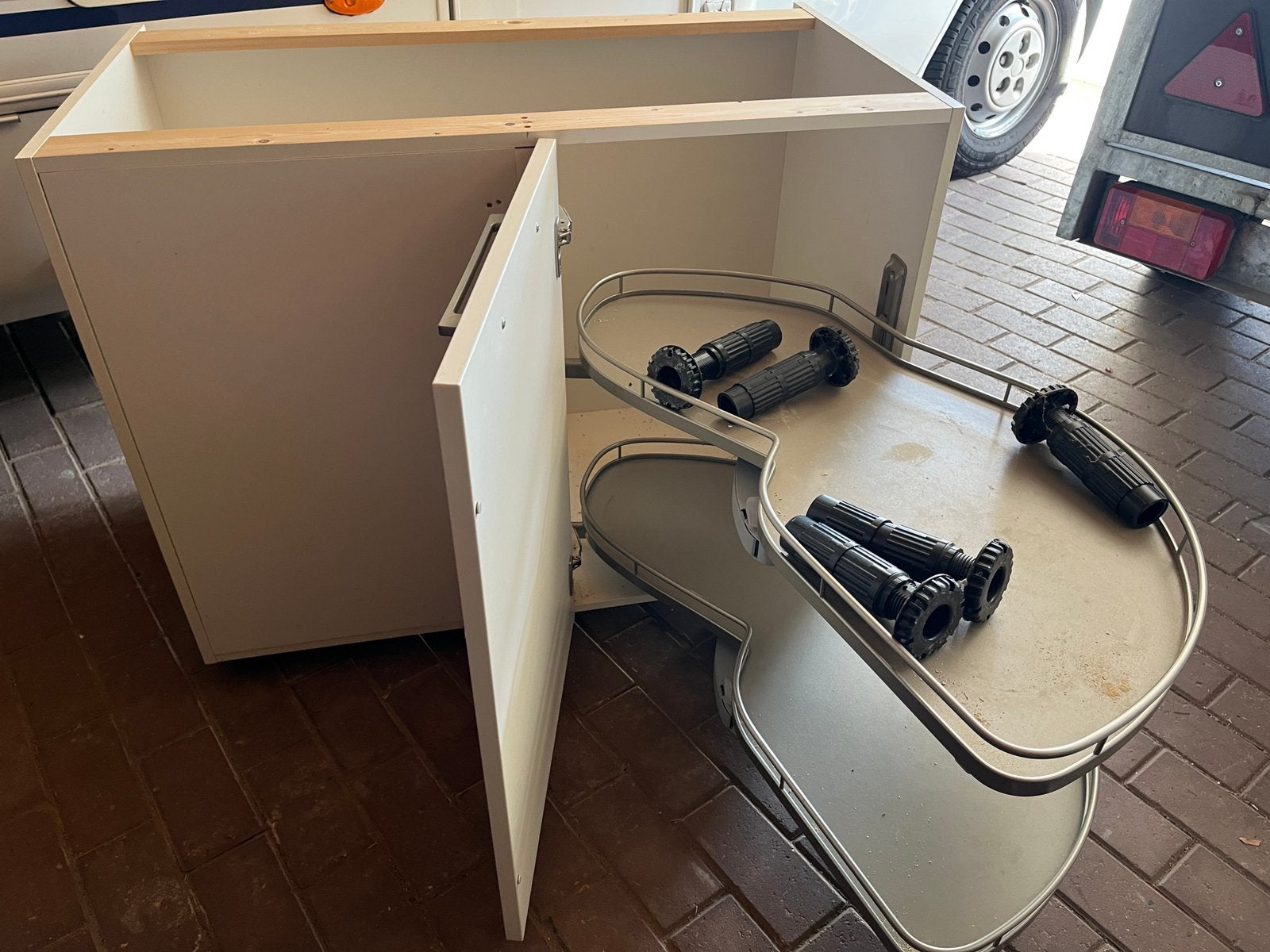 Hoek carousel keuken, Ophalen, Gebruikt, Wit, 50 tot 100 cm