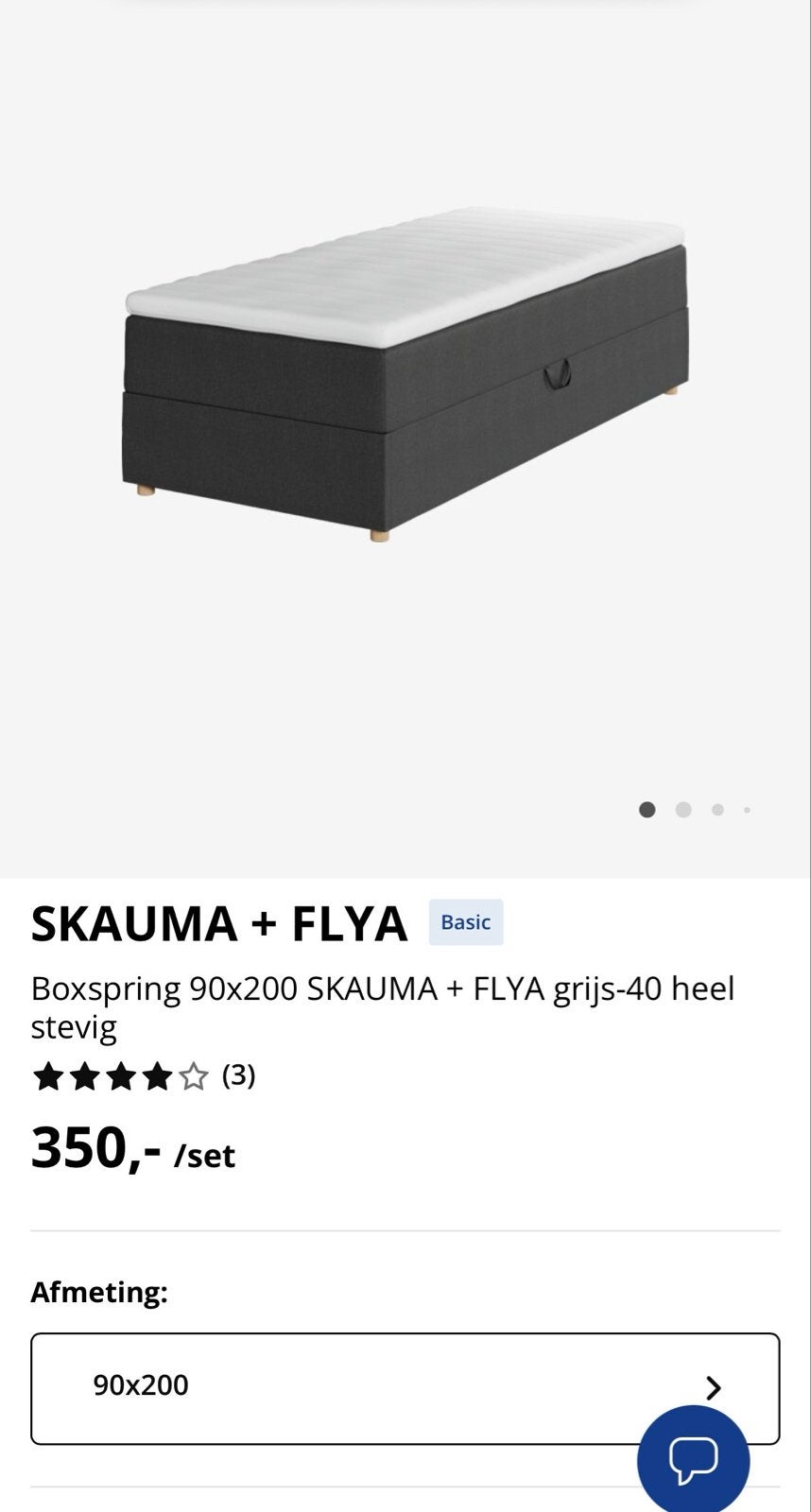 Z.g.a.n. Boxspring SKAUMA met opbergruimte, Gebruikt, 90 cm, Eenpersoons, Ophalen of Verzenden