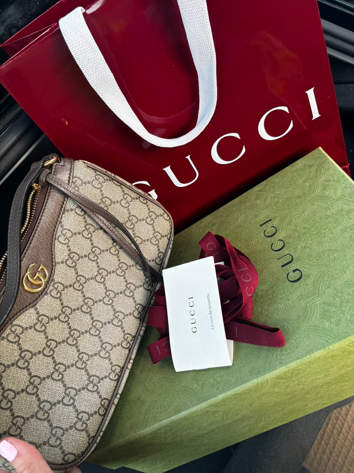 Gucci Ophidia bag authentiek, Sieraden, Tassen en Uiterlijk, Ophalen of Verzenden, Zo goed als nieuw, Bruin, Handtas