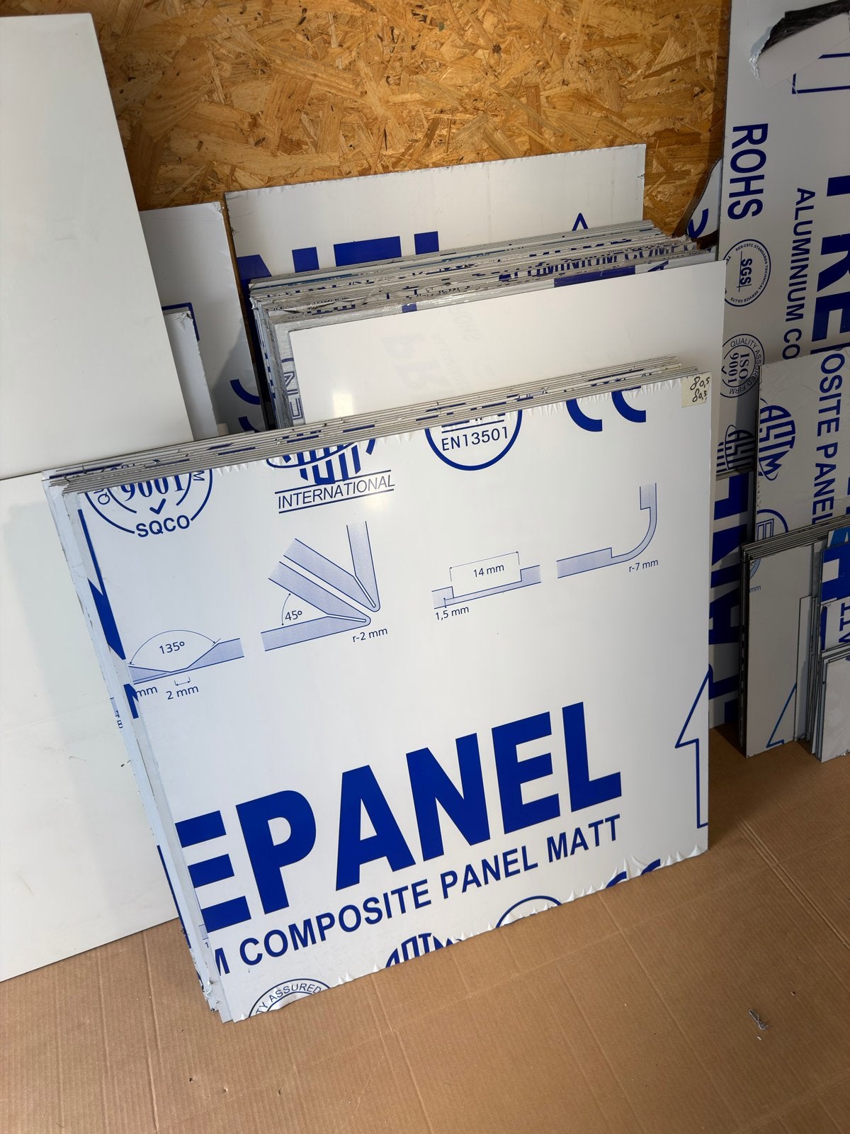 Aluminium composiet panelen, diverse maten, Doe-het-zelf en Verbouw, Platen en Panelen, Ophalen, Nieuw, Overige materialen, Minder dan 20 mm
