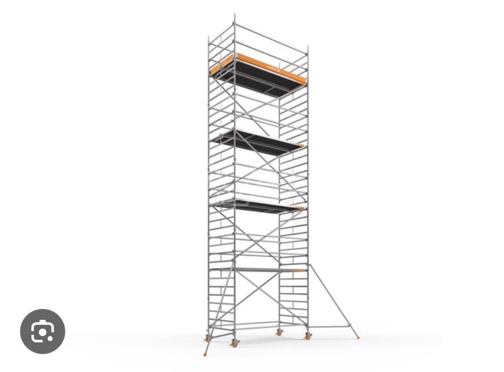 Layher rolsteiger 12 m, Doe-het-zelf en Verbouw, Steigers, Ophalen, Gebruikt, Rolsteiger of Kamersteiger, 5 meter of hoger