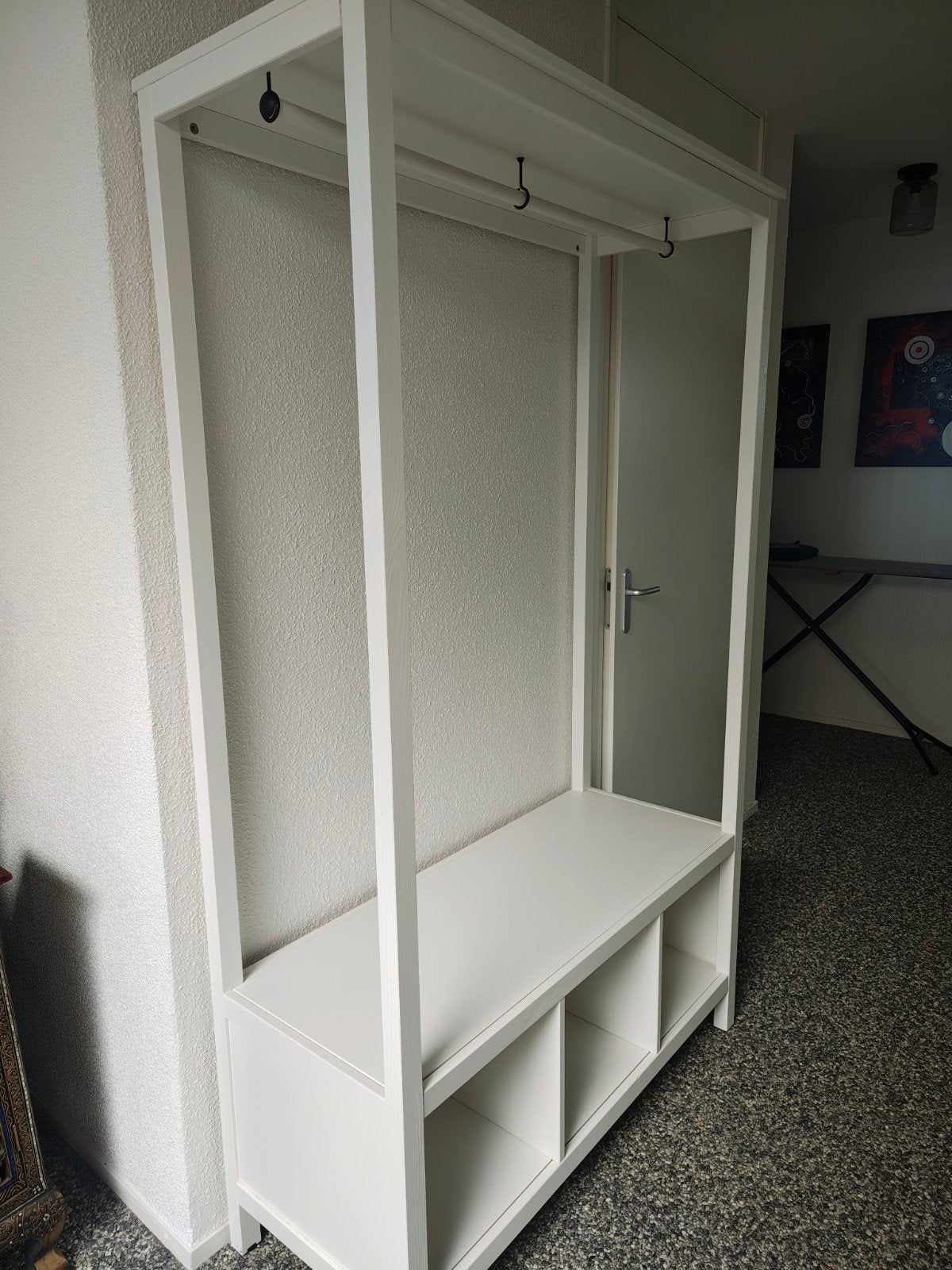 Ikea Hemnes garderobekast met bankje en haken, Ophalen, Gebruikt, 100 tot 150 cm, Scandinavisch, Klassiek
