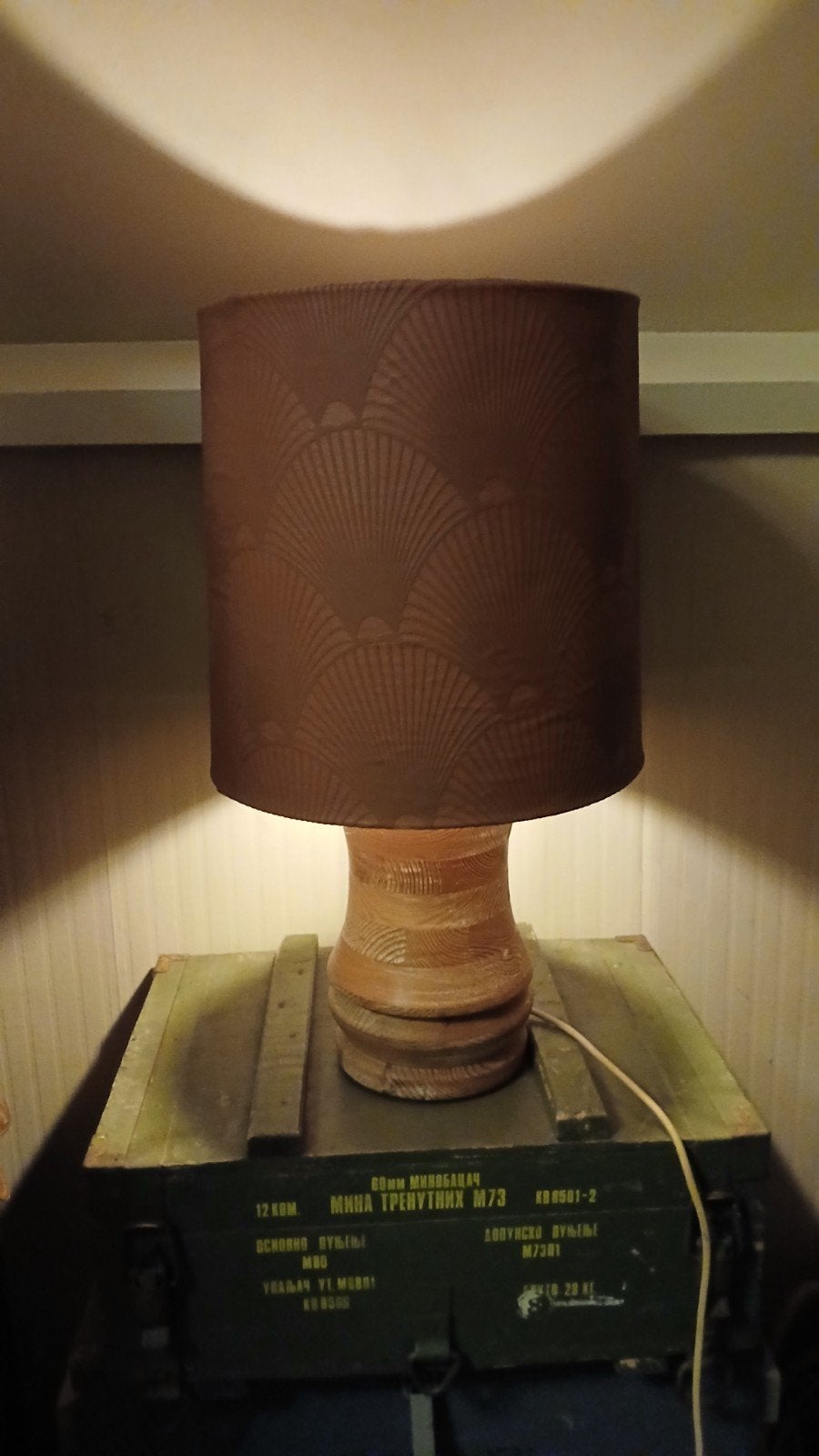 Vintage J. Houten Tafellamp - Uniek Houten Design, Ophalen