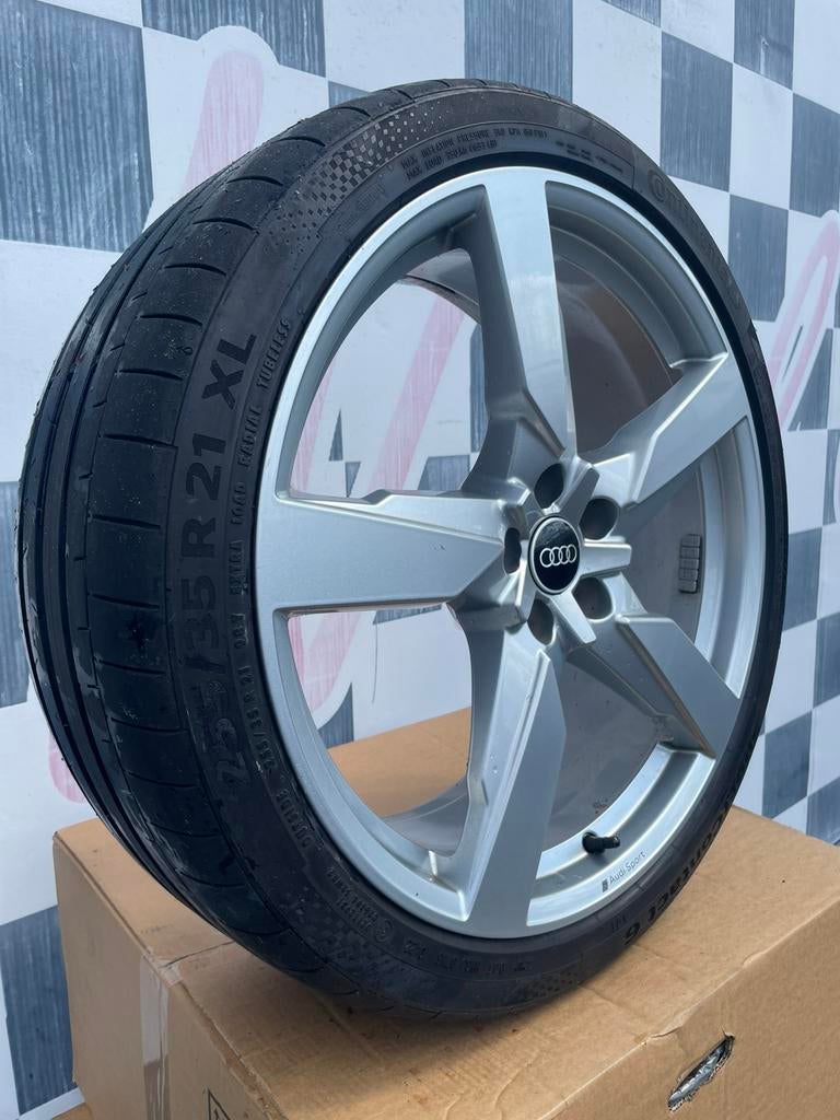 21” Orginele Audi A6 C8 velgen 5x112 + Continental AO Q3 A7, 255 mm, Banden en Velgen, Nieuw, Personenwagen