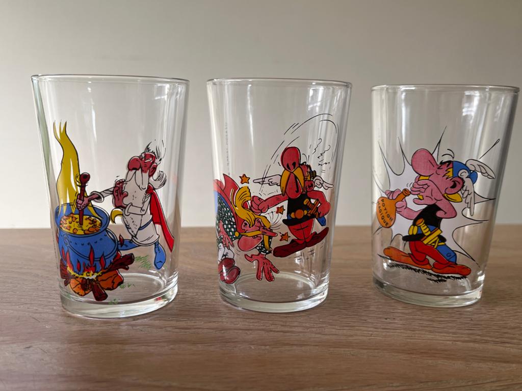 Set Vintage Asterix en Obelix Glazen - Dargaud 1968, Ophalen of Verzenden