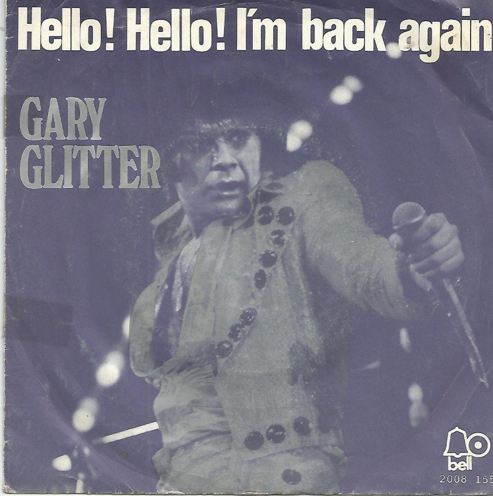Gary Glitter – Hello! Hello! I'm Back Again (1973), Gebruikt, Fotohoes, 7 inch, Ophalen of Verzenden