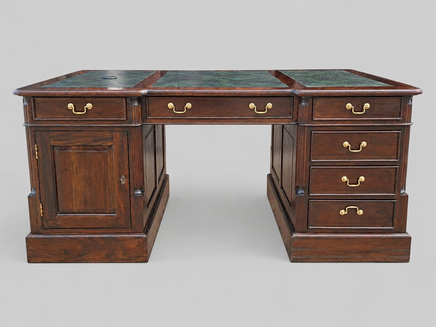 Klassiek Engels dubbelzijdig bureau partnerdesk, schrijftafe, Antiek en Kunst, Ophalen of Verzenden
