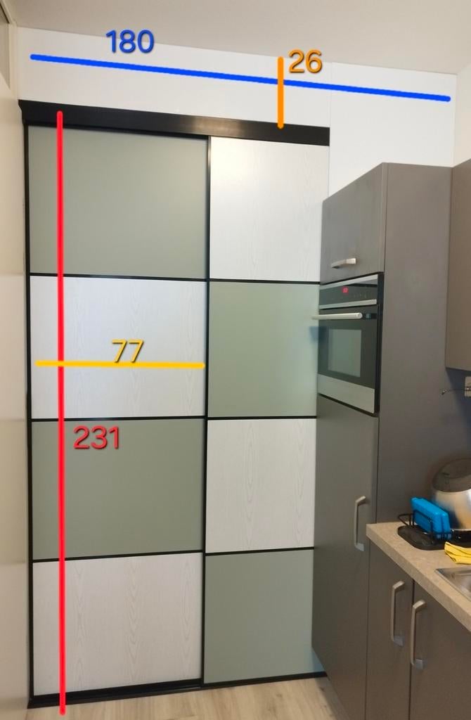 Ikea SKYTTA sliding door, Huis en Inrichting, Kasten | Roldeurkasten en Archiefkasten, 200 cm of meer, Meerdere deuren, Zo goed als nieuw