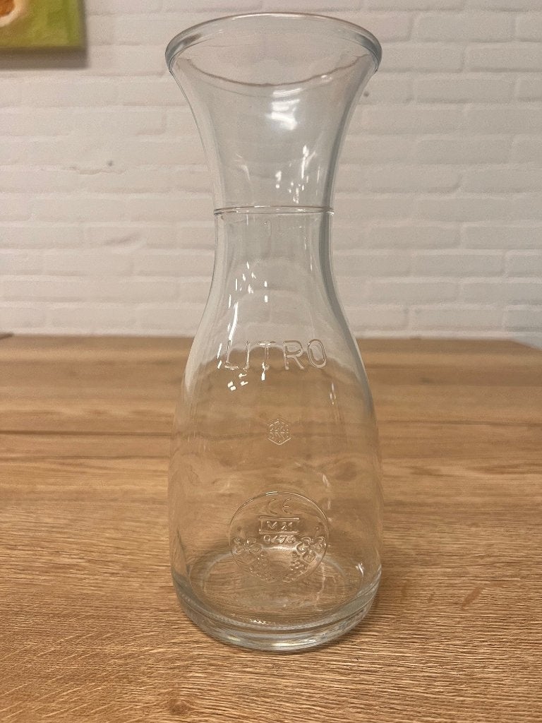 Glazen Karaf 1 liter, Ophalen of Verzenden, Glas, Overige stijlen, Glas of Glazen