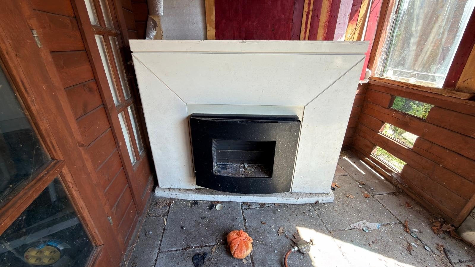 Gebruikte elektrische haard met ombouw, Ophalen, Gebruikt, Gashaard