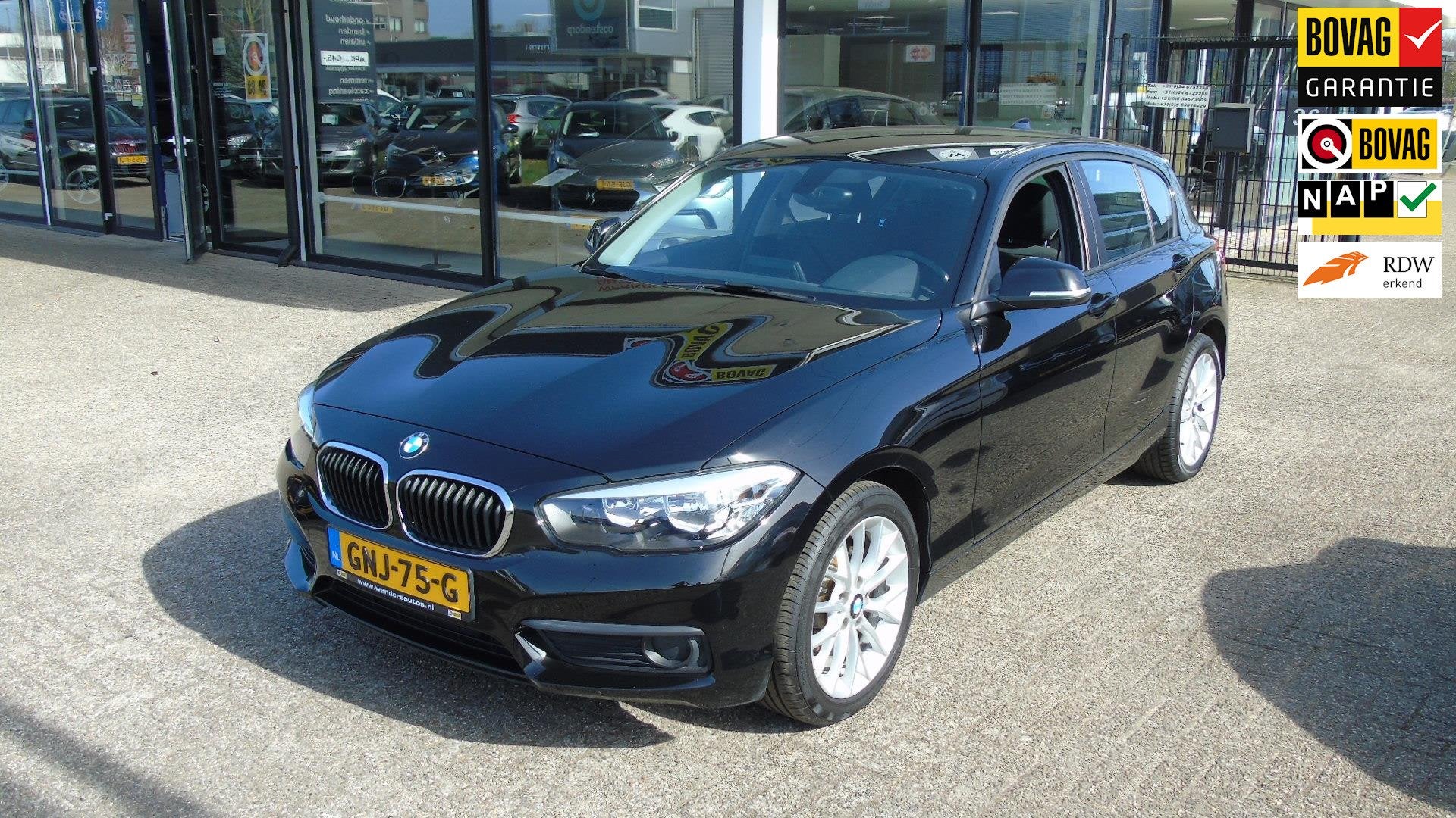 BMW 1-serie 118i, Auto's, BMW, 1-Serie, Euro 6, Leder en Stof, Zwart