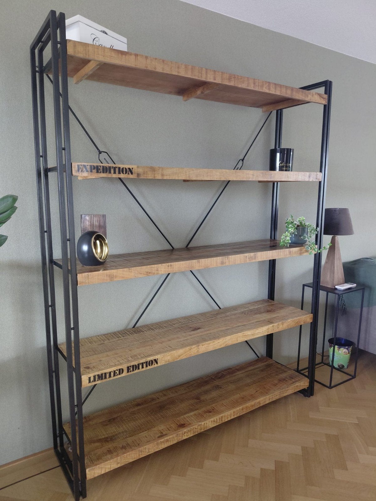 Industriële kast Hout en Metaal - 195x150x40cm, Met plank(en), 100 tot 150 cm, Zo goed als nieuw, 25 tot 50 cm