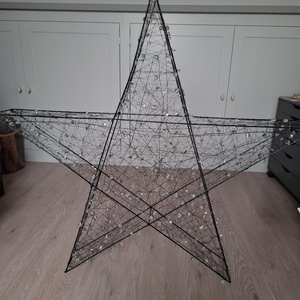 Mooie metalen grote kerstster met twinkelsteentjes, Ophalen, Landelijk, Metaal, Gebruikt