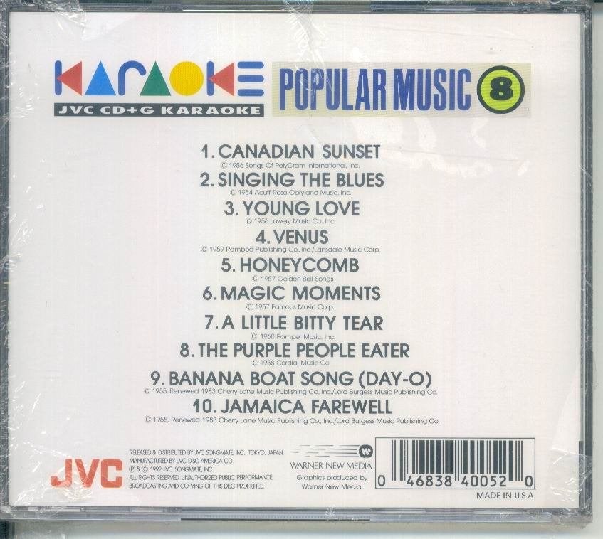 cd van Karaoke Popular Music 8 [ jvc CD+G], Verzenden, Zo goed als nieuw