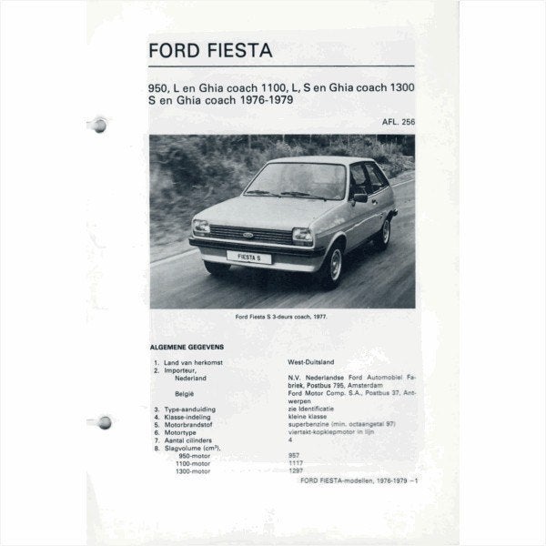 Ford Fiesta Vraagbaak losbladig 1976-1979 #3 Nederlands, Ophalen of Verzenden, Gelezen, Ford