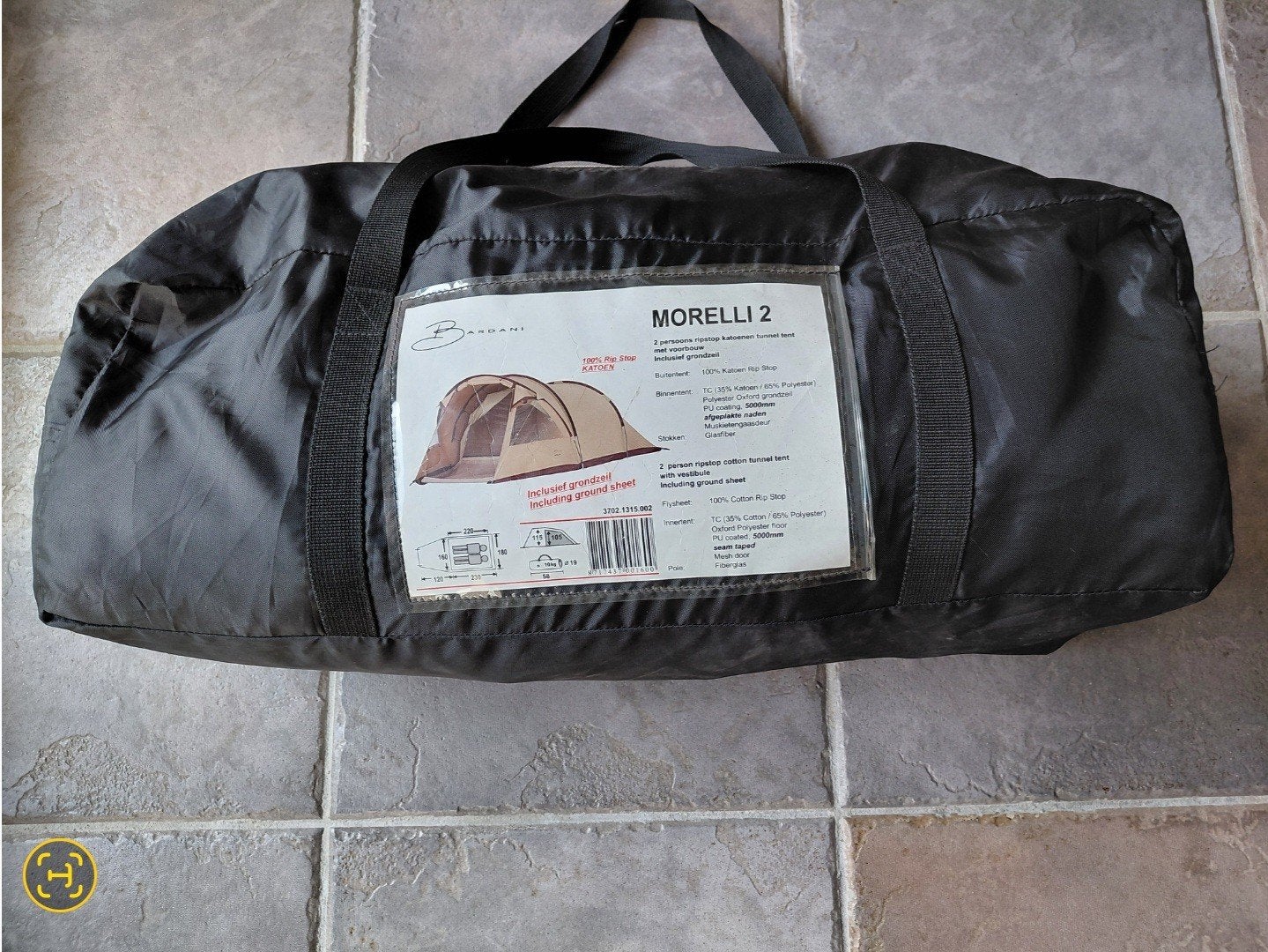 Bardani Morelli 2, 2 pers tunneltent, 100% cotton, Ophalen of Verzenden, Gebruikt, Tot en met 2