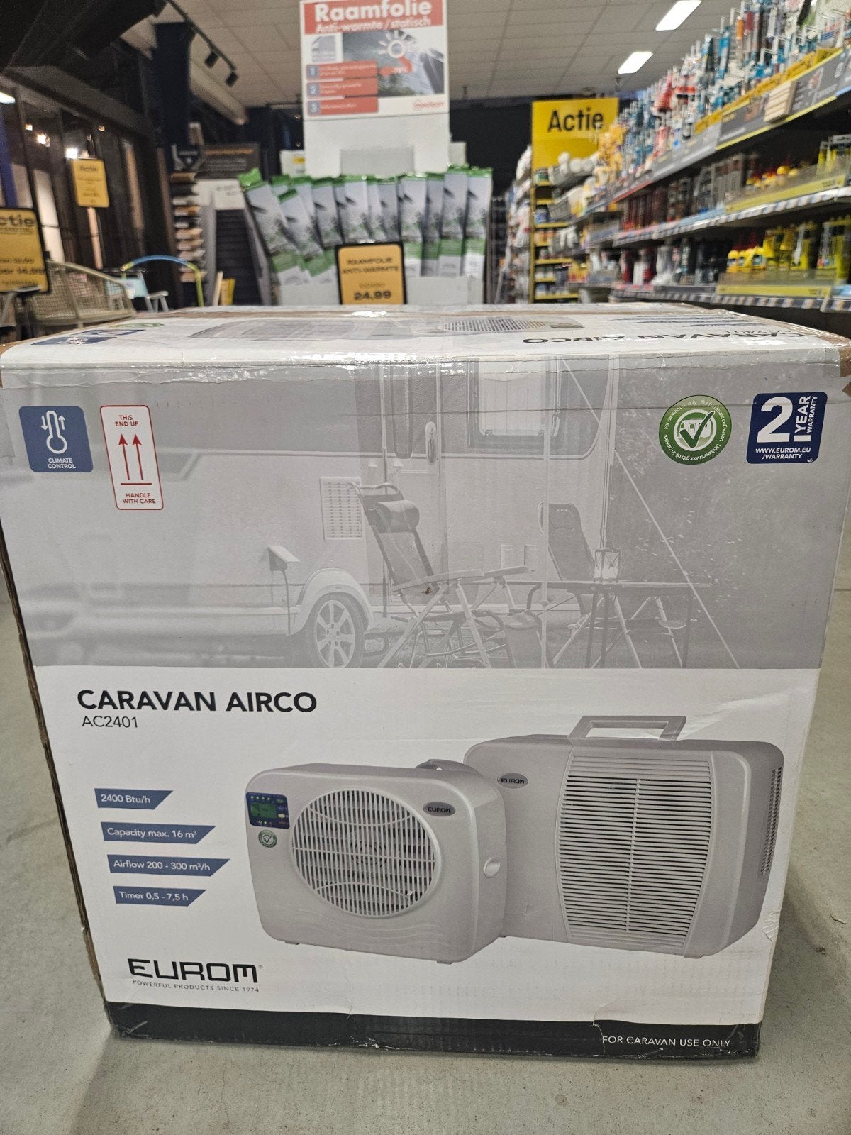 Eurom split airco (helemaal nieuw!), Minder dan 60 m³, Timer, Nieuw, 3 snelheden of meer