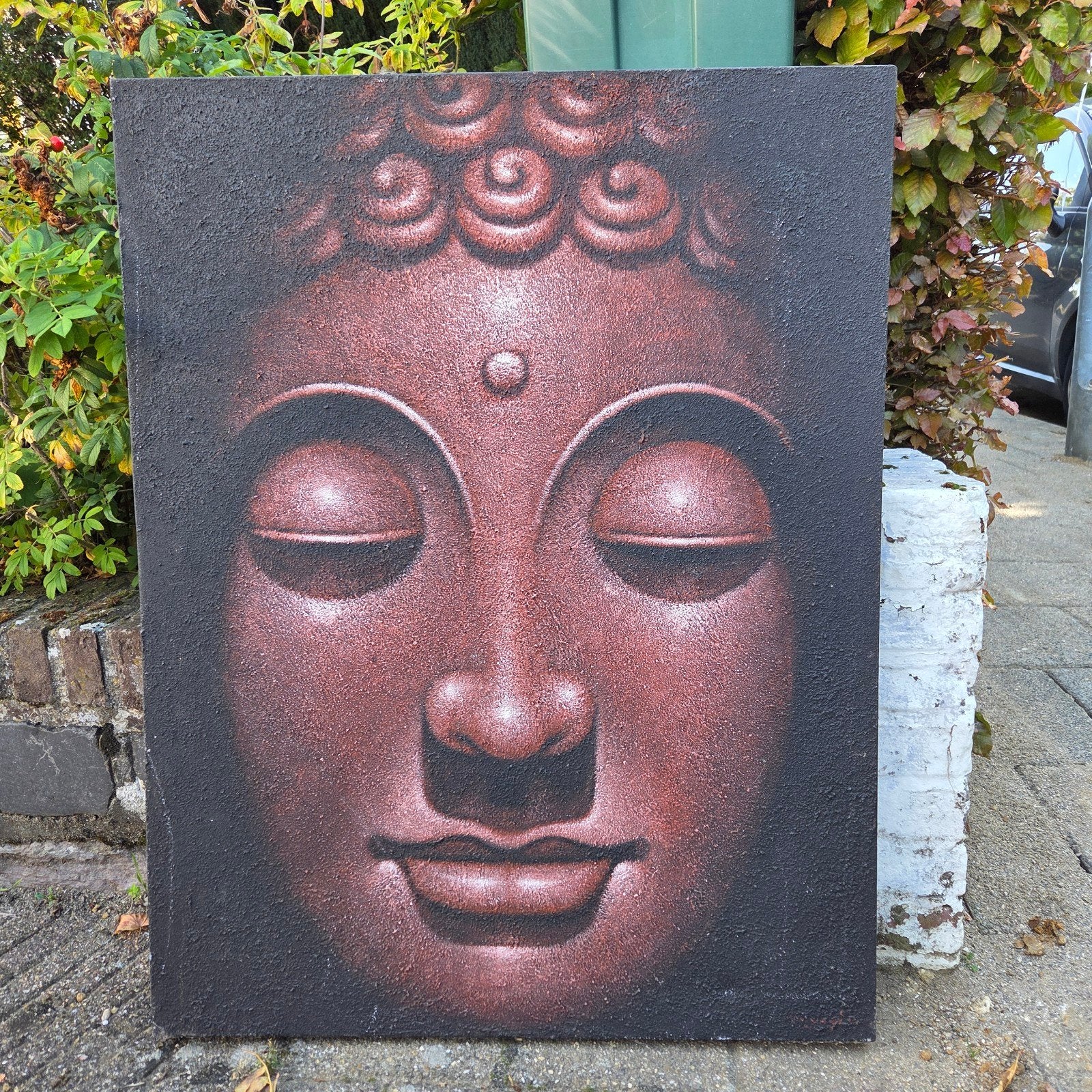 Mooi origineel Buddha canvas schilderij, Ophalen, Overige stijlen, Doek, Overige technieken