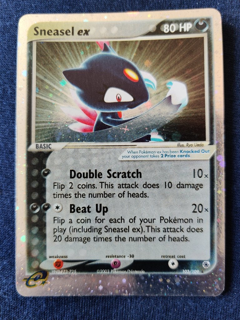 EX Ruby & Sapphire 103/109 Sneasel ex, Ophalen of Verzenden, Zo goed als nieuw, Losse kaart, Foil