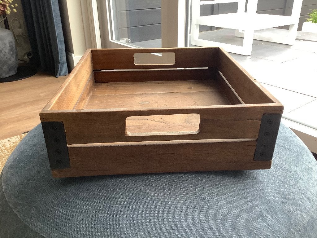 Houten kist, Huis en Inrichting, Woonaccessoires | Kisten, Minder dan 50 cm, Teakhout, Minder dan 50 cm, Ophalen of Verzenden