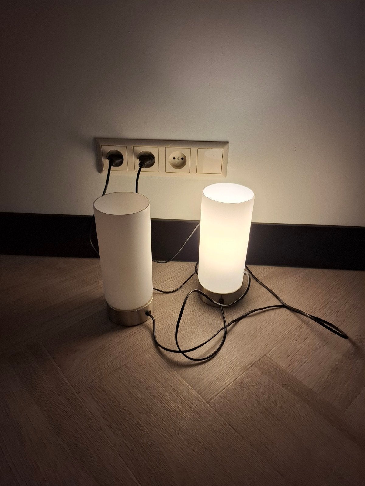 2 tafellampjes, Ophalen, 25 cm, Wit, E27 (groot)