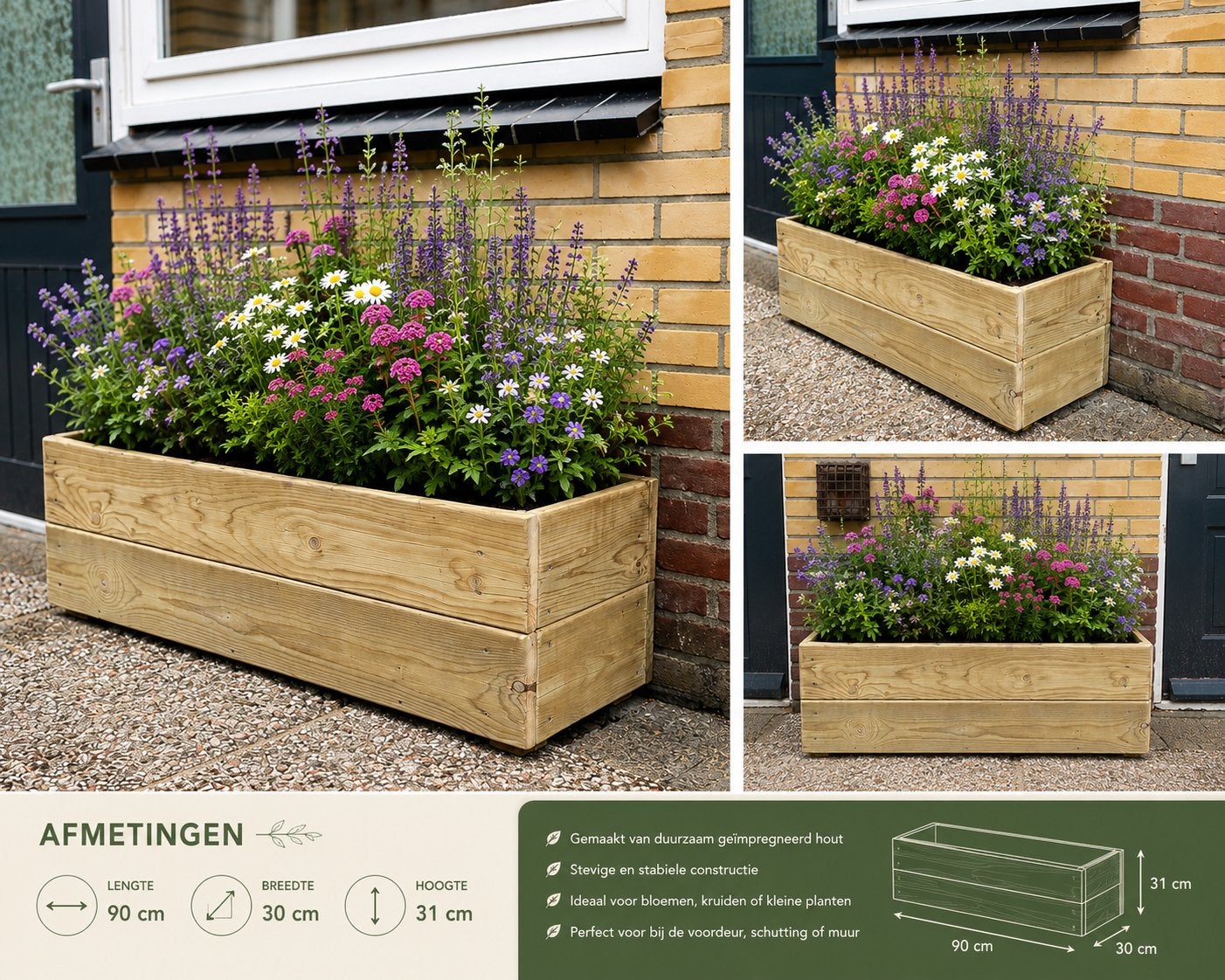 Robuuste plantenbak, Ophalen, Zo goed als nieuw, Balkon, 60 tot 100 cm