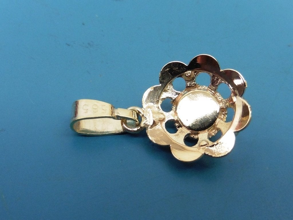Gouden hanger met granaat                                G90, Gebruikt, Overige voorstellingen, ., Ophalen of Verzenden