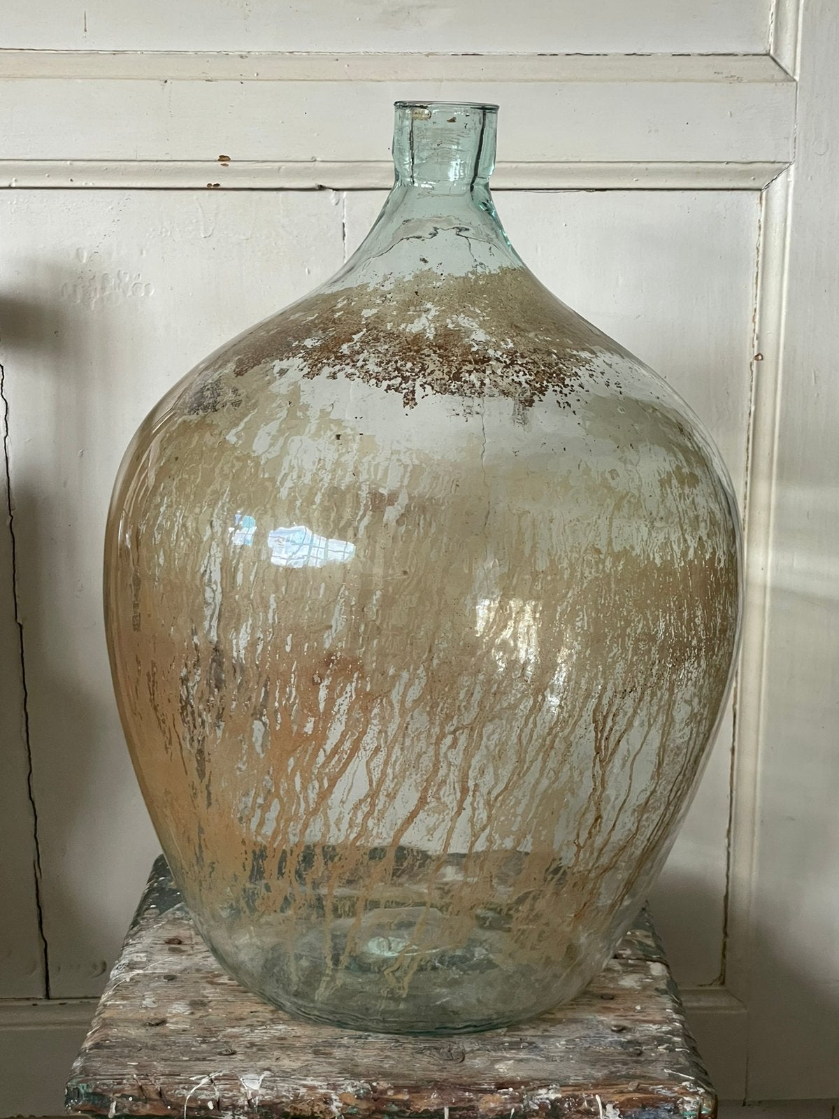Brocante oude gistfles / wijnfles, Ophalen