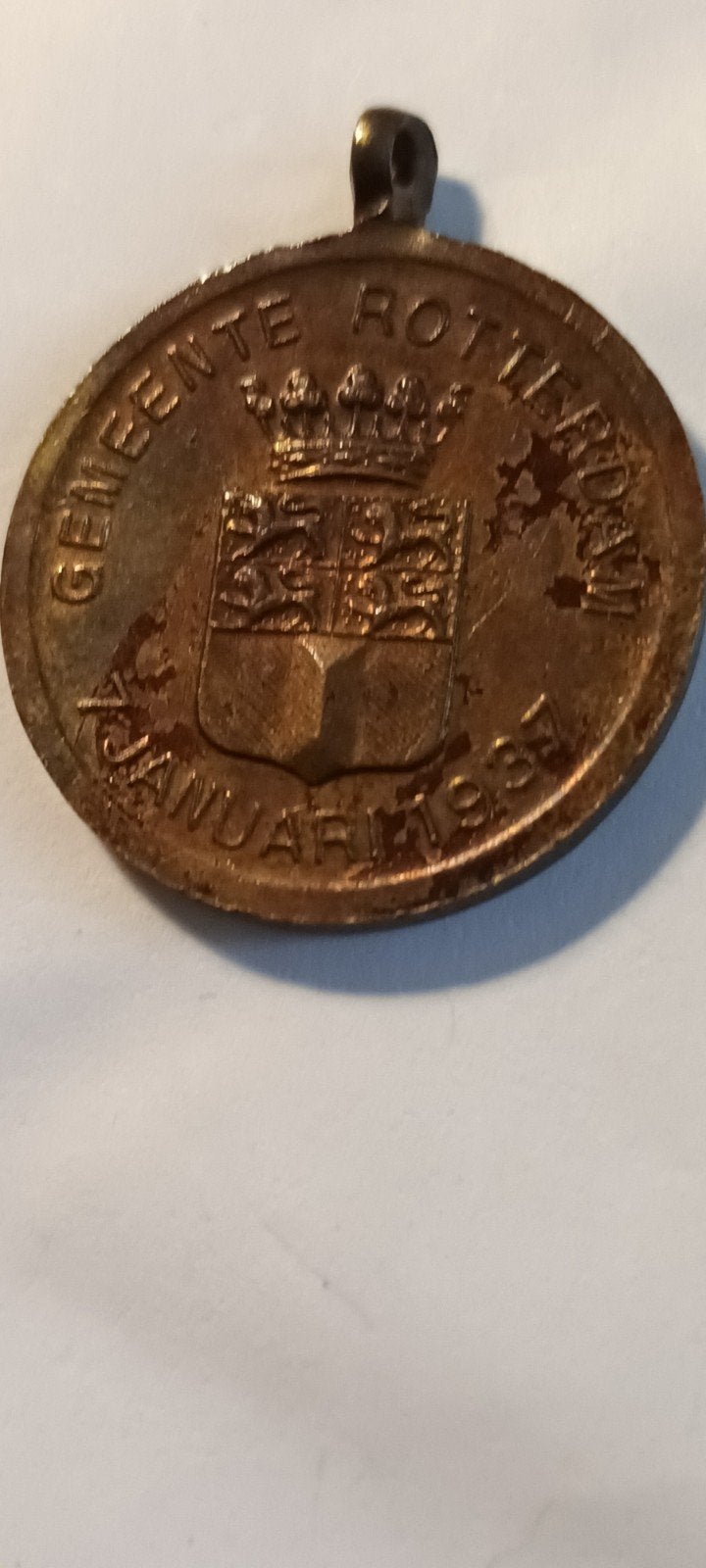 Herdenkingsmedaille Juliana & Bernhard - Gemeente Rotterdam, Postzegels en Munten, Penningen en Medailles, Ophalen of Verzenden