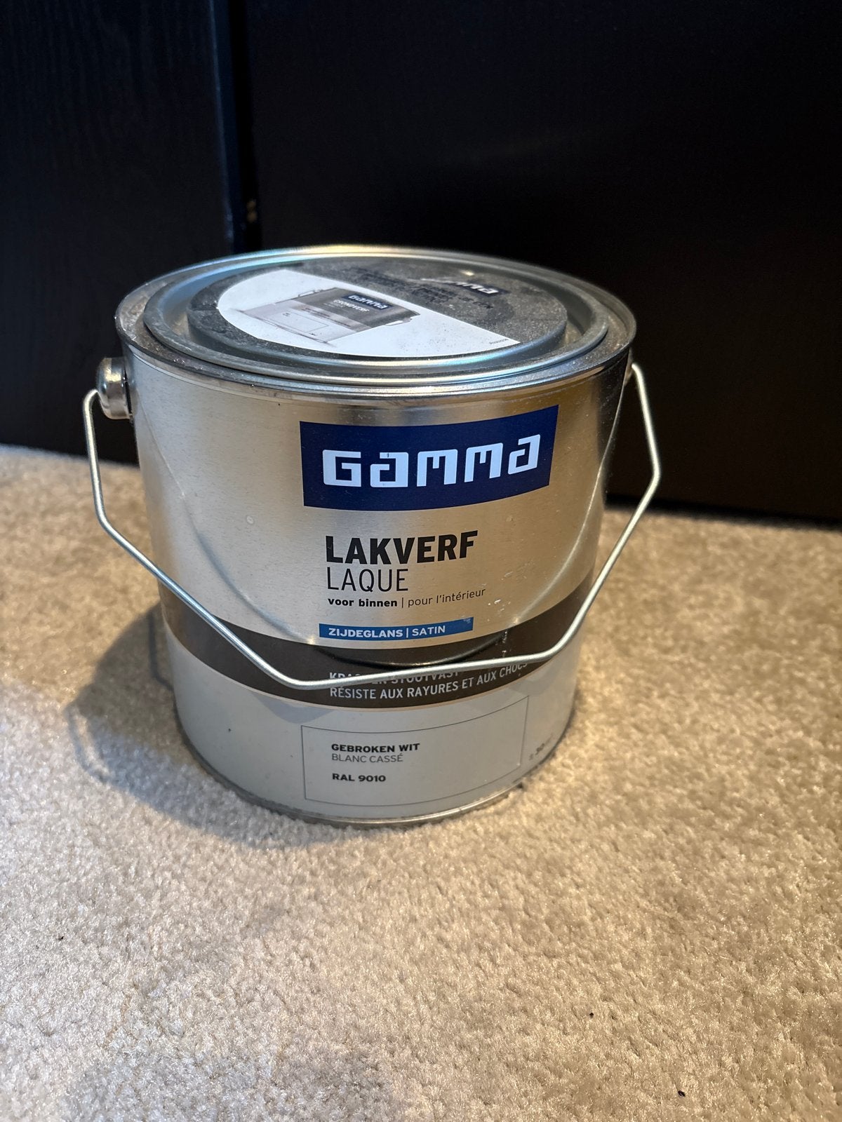 Gamma lakverf 2,5L RAL 9010 zijdeglans gebroken wit, Ophalen, Nieuw, Overige typen
