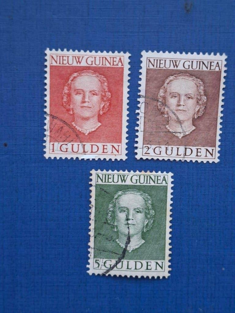 Postzegel NL Nieuw Guinea 1950 serie Wilhelmina groot 26-05, Ophalen of Verzenden, Gestempeld, Nieuw-Guinea