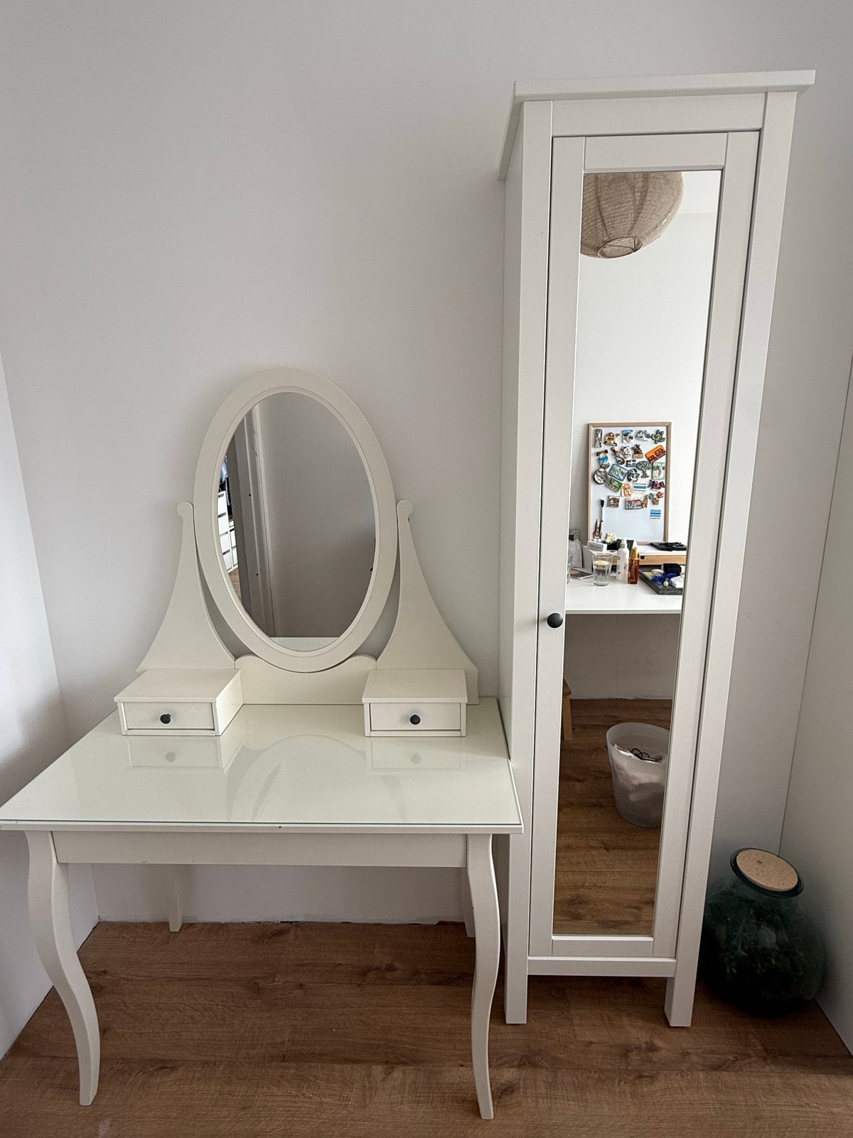 IKEA Hemnes hoge kast met spiegel - ZGAN - MZSMW, Ophalen, Minder dan 50 cm, Zo goed als nieuw, 150 tot 200 cm