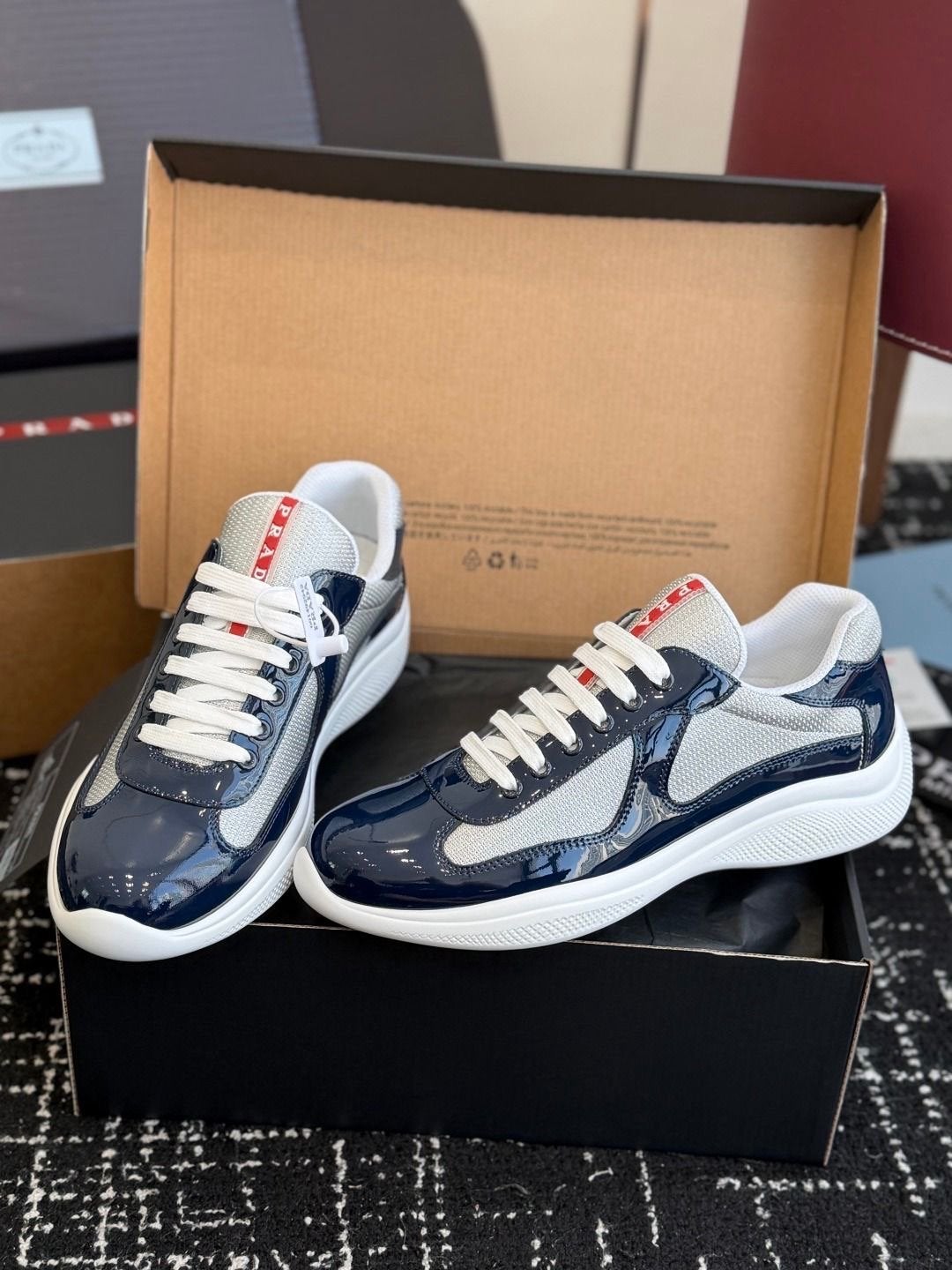 Prada Cup “Navy Blue” Sneakers, Ophalen of Verzenden, Nieuw, Blauw, Sneakers of Gympen