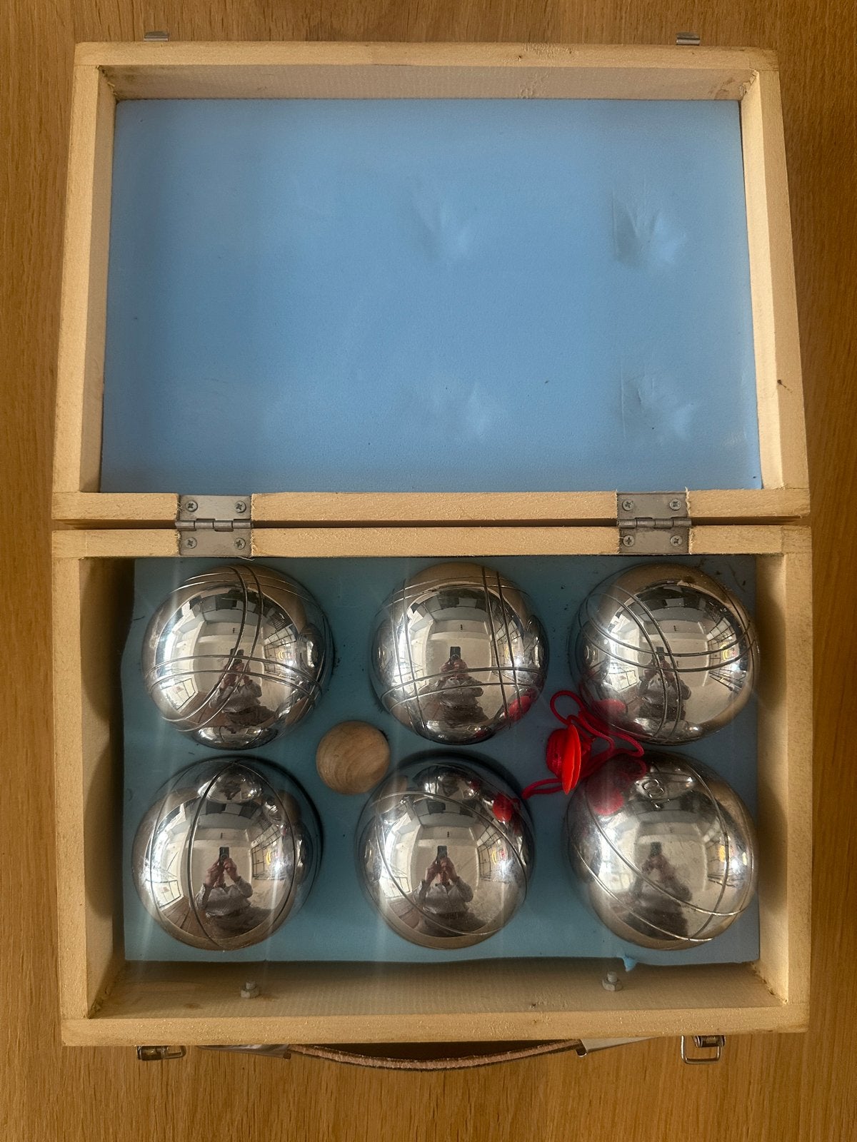 Jeu de Boules set in houten koffer, Ophalen of Verzenden, Gebruikt