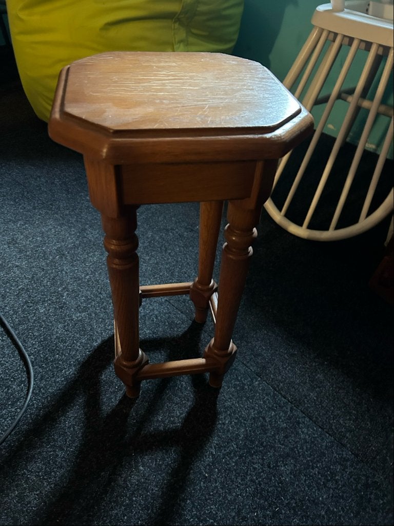 bijzet tafeltje, Minder dan 55 cm, Gebruikt, Robuust eiken, Vierkant