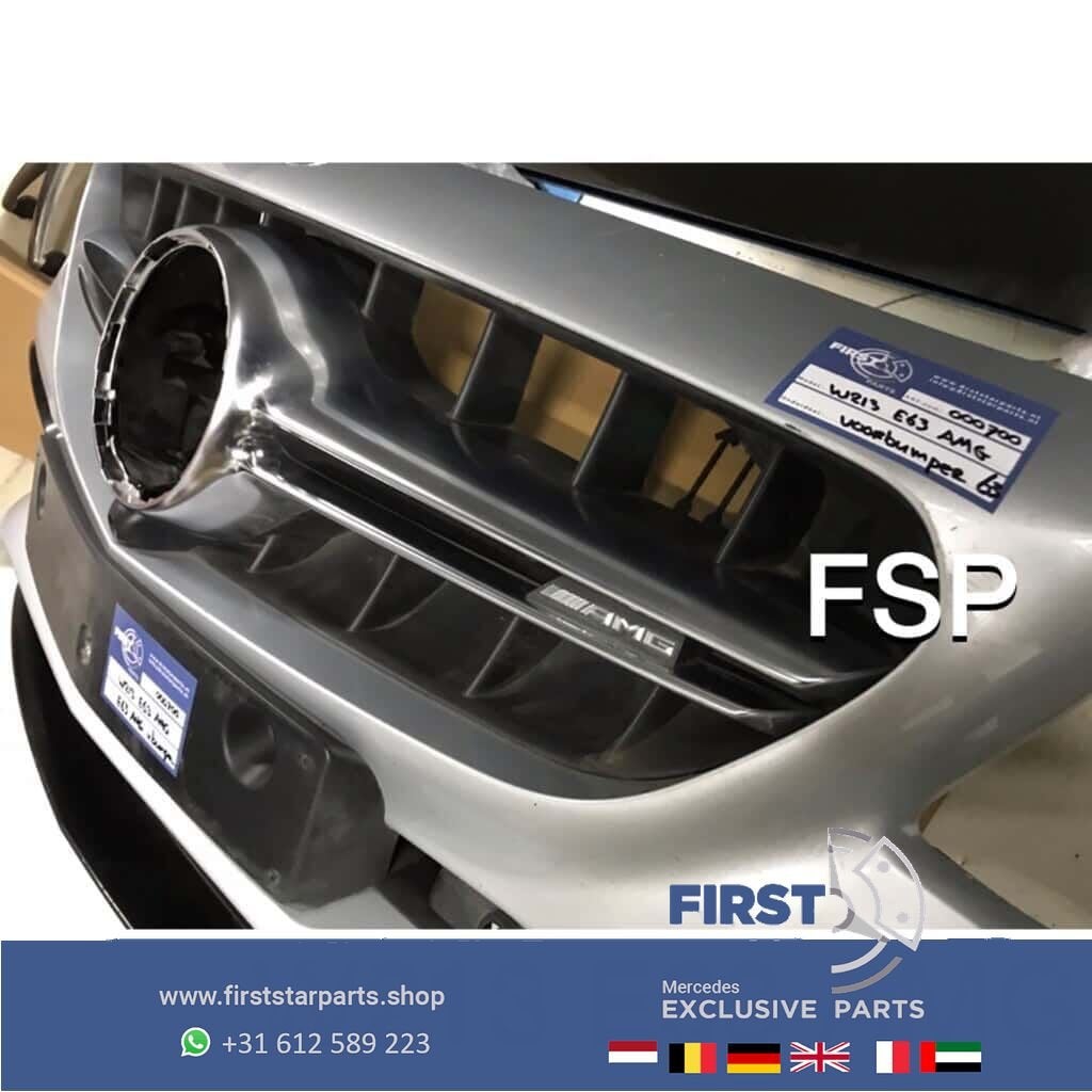 W213 E63 AMG VOORBUMPER COMPLEET Mercedes E Klasse 63 ZWART, Gebruikt, -, Voor, Ophalen of Verzenden