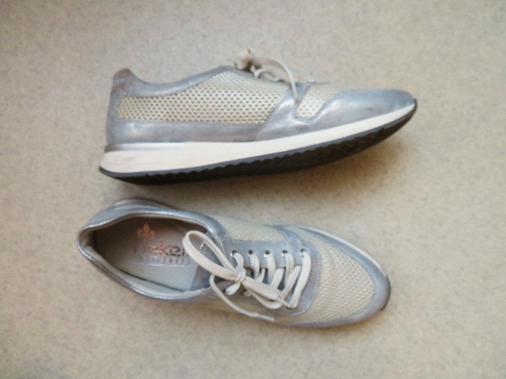RIEKER schoenen sneakers beige zilver grijs maat 42, Beige, Ophalen of Verzenden, Rieker, Sneakers of Gympen