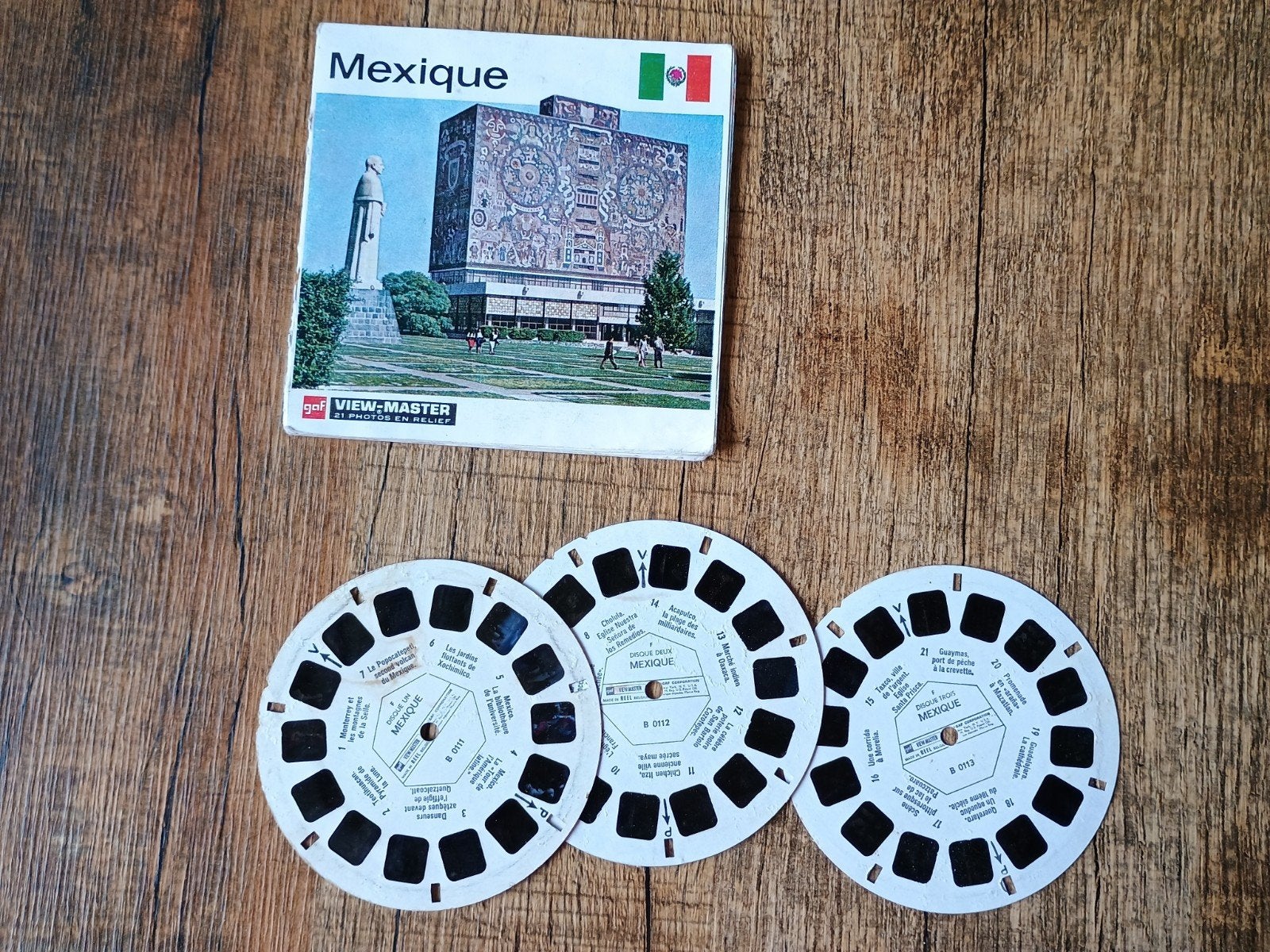 Oude Viewmaster schijfjes Mexico - Franstalig, Ophalen of Verzenden, Gebruikt