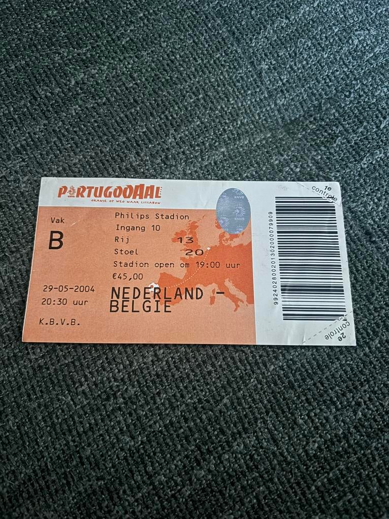 Nederland - Belgie voetbal ticket 29-05-2004, Ophalen of Verzenden, Overige binnenlandse clubs, Overige typen